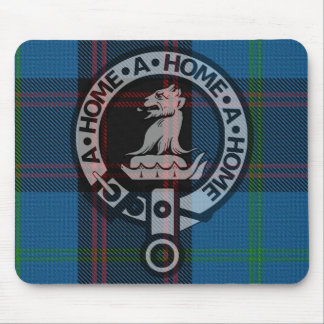 Tapis De Souris Mousepad with Clan Home Crest and Ancient Tartan