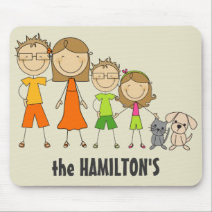 Tapis De Souris Mousepads Figure Stick Famille