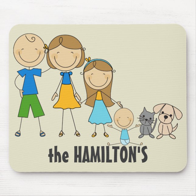 Tapis De Souris Mousepads Figure Stick Famille (Devant)