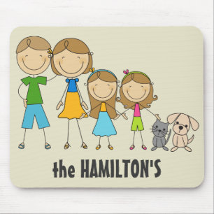 Tapis De Souris Mousepads Figure Stick Famille