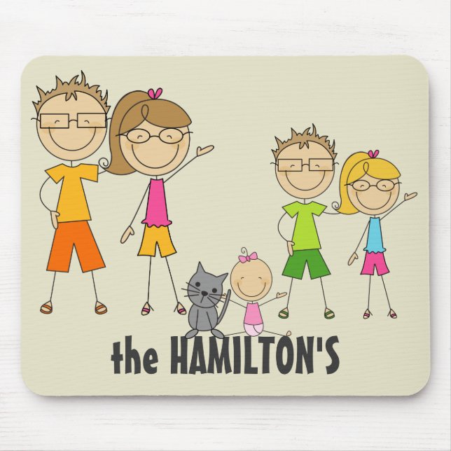 Tapis De Souris Mousepads Figure Stick Famille (Devant)