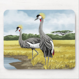 Tapis De Souris Mousepads Grue Couronnée