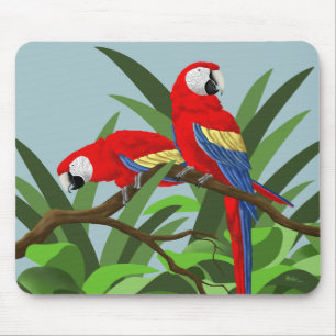 Tapis De Souris Mousepties de perroquets de macaw carlet rouge