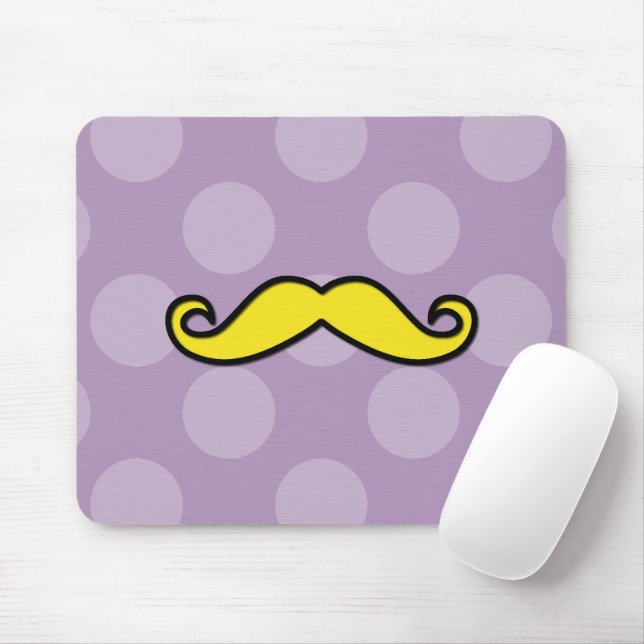 Tapis De Souris Moustache Jaune, Mustache Curl, Stache, Pois (Avec souris)
