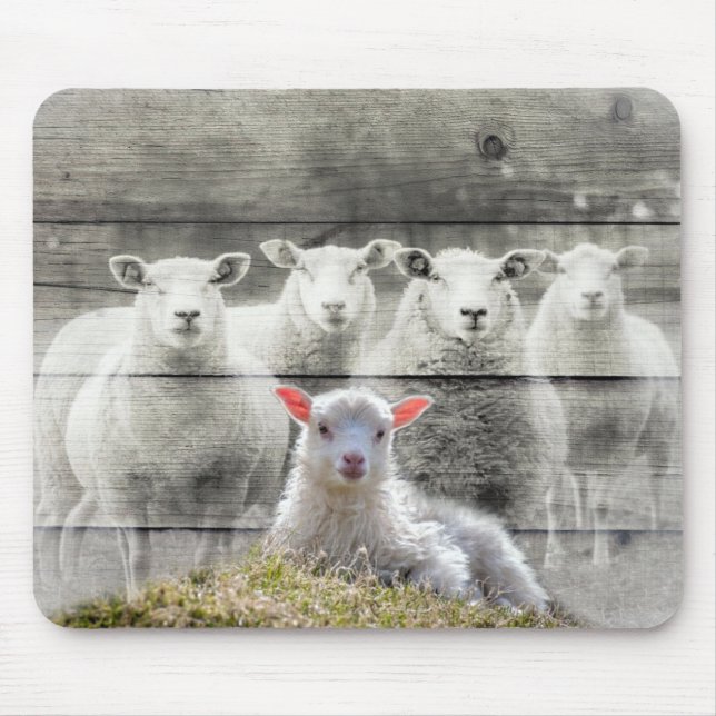 Tapis De Souris Mouton d'agneau de bébé (Devant)