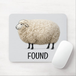 Tapis De Souris Mouton laineux avec texte trouvé