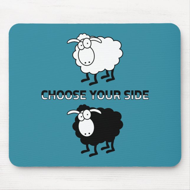 Tapis De Souris mouton noir et blanc (Devant)