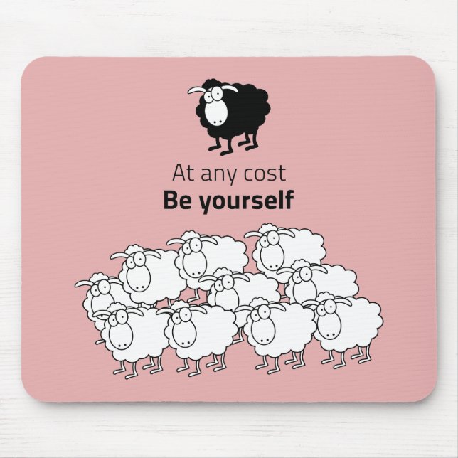 Tapis De Souris mouton noir et blanc (Devant)