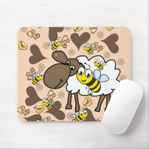 Tapis De Souris Moutons Coeurs Brown Bumblebee Pad Souris! Tapis d