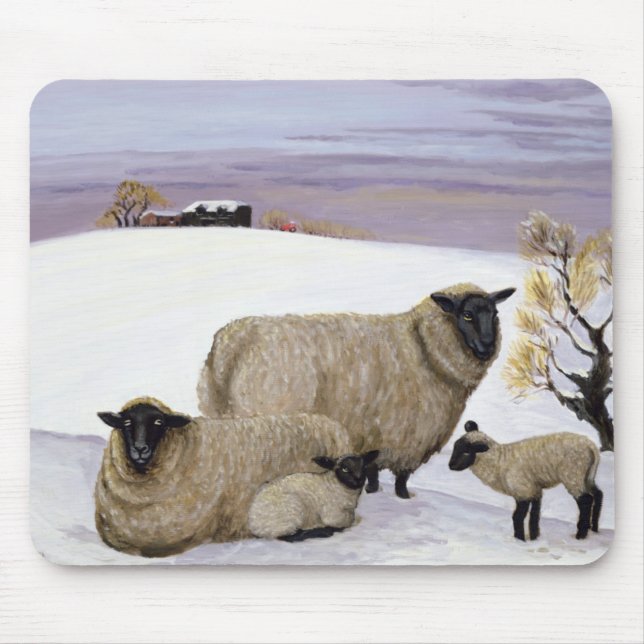 Tapis De Souris Moutons en hiver (Devant)
