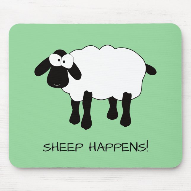Tapis De Souris Moutons Whimsical "Moutons Happent" Souris (Devant)