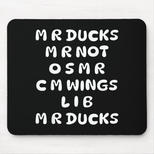 Tapis De Souris Mr Ducks Mr Not Osar Cm Wings Funny Duck  (Devant)