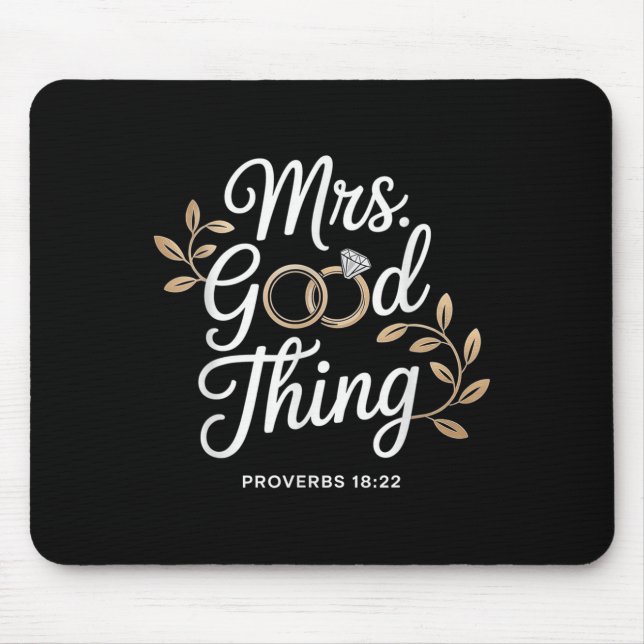 Tapis De Souris Mrs Good Thing Christian Proverbs Christian Couple (Devant)