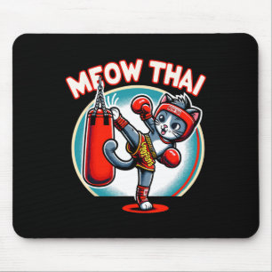Tapis De Souris Muay Thai Martial Art Thai Boxe Chat Meow Thai Fo