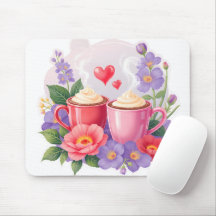 Mugs de cacao de la Saint-Valentin mignons avec de