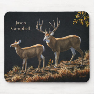 Tapis De Souris Mule Deer Buck & Doe