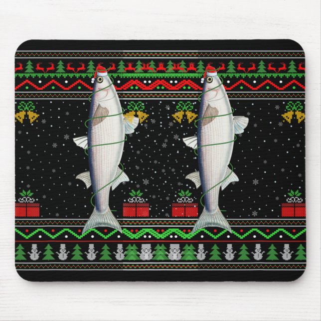 Tapis De Souris Mullet Fish Lover Matching Ugly Mullet Christmas T (Devant)