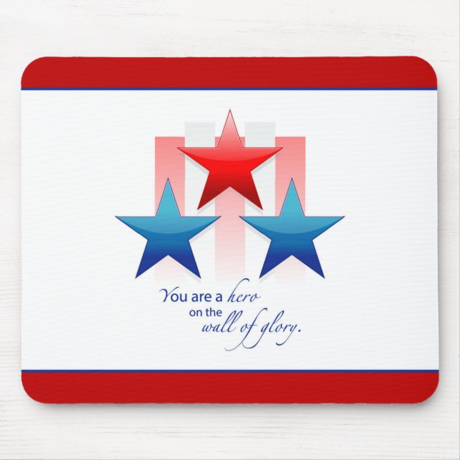 Tapis De Souris Mur de gloire de héros patriotique, armée Merci (Devant)