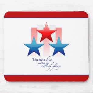 Tapis De Souris Mur de Gloire du Héros Patriotique, Merci aux Mili
