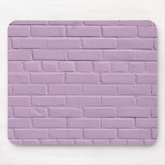 Tapis De Souris Mur en briques violettes pastel doux (Devant)
