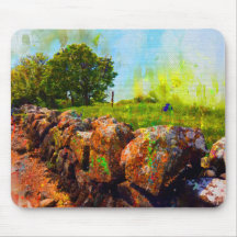 Mur En Pierre En Été, Galway, Irlande, Mouse Mat