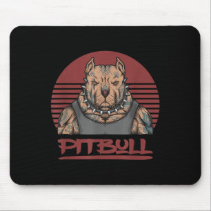 Tapis De Souris Museau Pitbull Chien Agressif À L'Aspect Pit Bull 