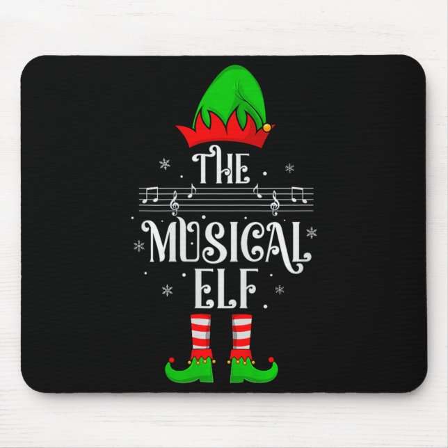 Tapis De Souris Musical Elf Xmas Christmas Matching Family Elf Squ (Devant)