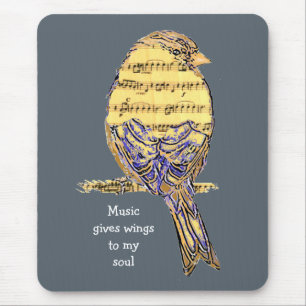 Tapis De Souris Musique donne mes ailes musicales Note Bird