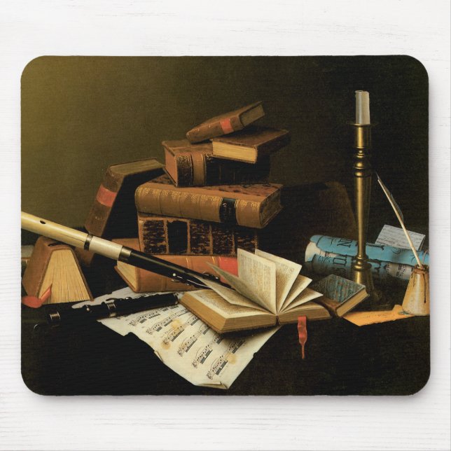 Tapis De Souris Musique et littérature de William Harnett, Art fin (Devant)