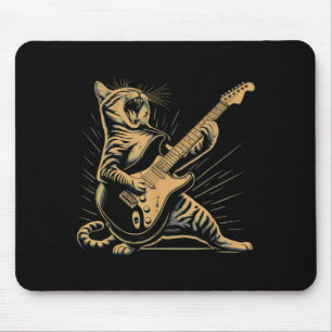 Tapis De Souris Musique Rétro Drôle de Chat pour Hommes Femmes Enf