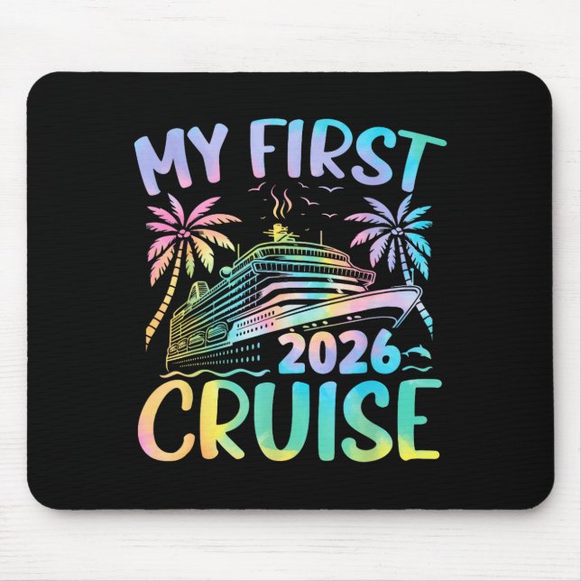 Tapis De Souris My First Cruise 2026 Vacation Tie Dye Family Cruis (Devant)
