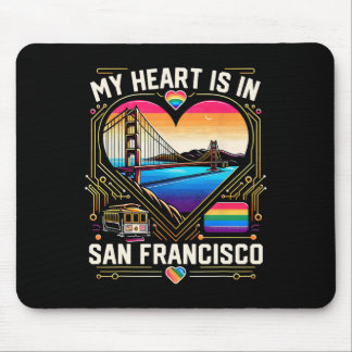 Tapis De Souris My Heart Is In San Francisco Souvenir Golden Gate 