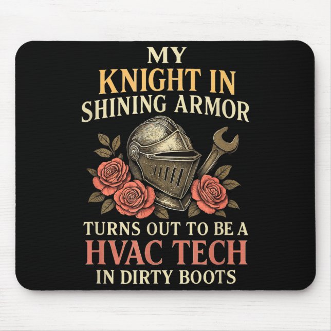 Tapis De Souris My Knight In Shining Funny Hvac Tech Wife Women Gi (Devant)