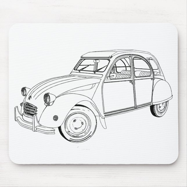 Tapis De Souris My loved car : Citroën 2 CV (Devant)
