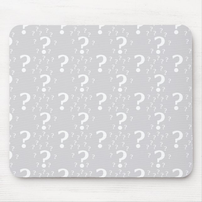 Tapis De Souris Mystère point de question énigme puzzle gris clair (Devant)