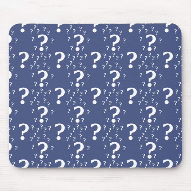 Tapis De Souris Mystère question marque énigme puzzle bleu (Devant)