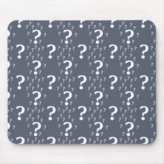 Tapis De Souris Mystère question marque énigme puzzle bleu-gris (Devant)