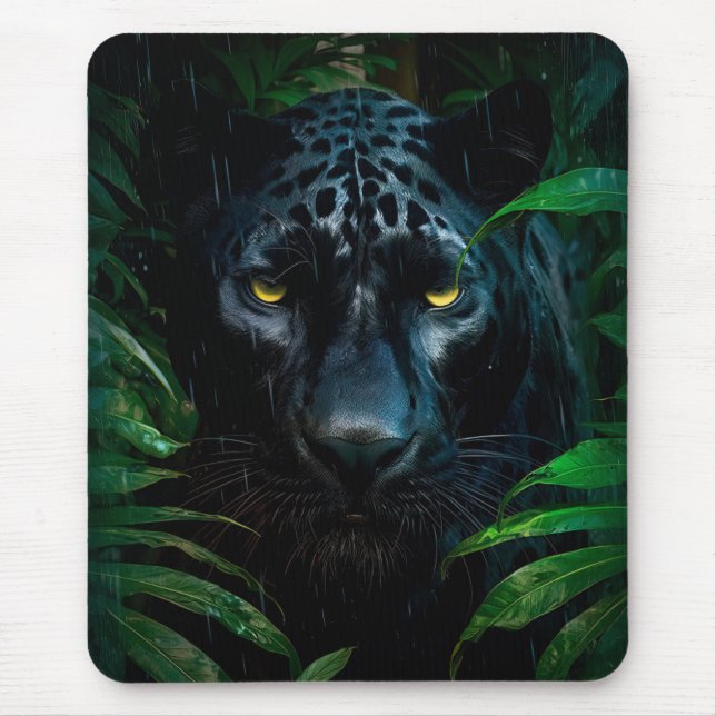 Tapis De Souris Mystérieux Black Panther Jungle Faune Design (Devant)