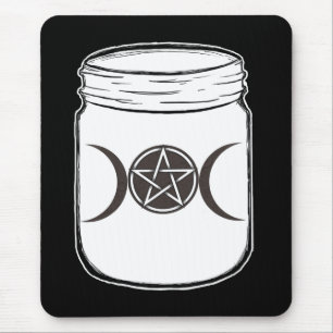 Tapis De Souris Mystical Magic Moons Triple Déesse Mason Jar