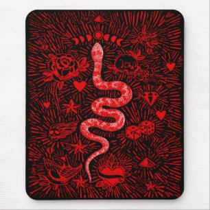 Tapis De Souris Mystique Serpent Rouge Mousepad
