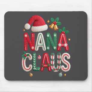 Tapis De Souris Nana Claus Santa Claus Grand-mère Famille Égale No