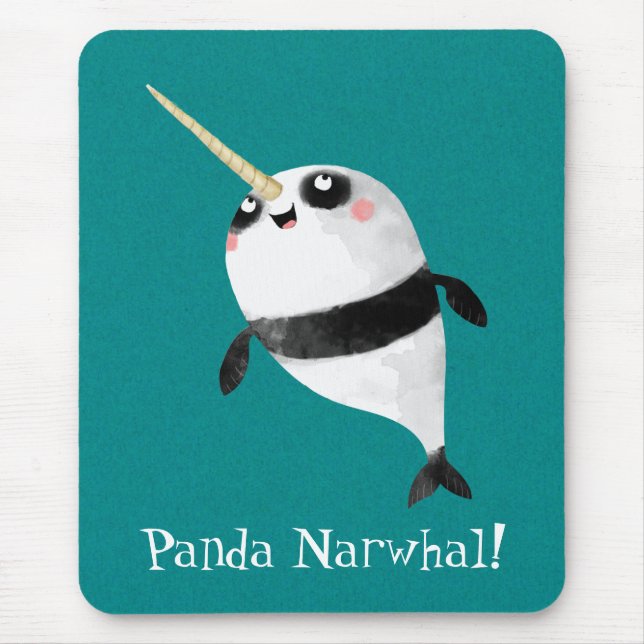 Tapis De Souris Narwhal et panda dans un (Devant)