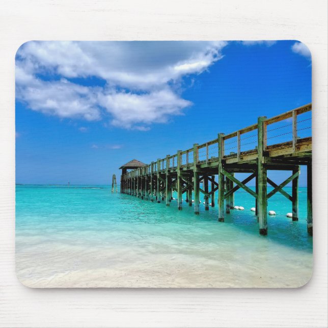 Tapis De Souris Nassau Bahamas Jetée en bois (Devant)