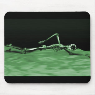 Tapis De Souris Natation squelettique de rayon X - vert