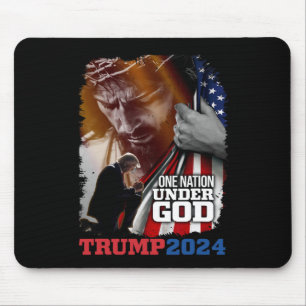 Tapis De Souris Nation sous Dieu Président Trump 2024 America Chri