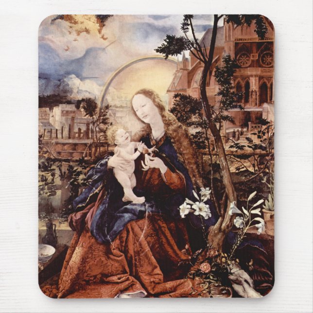 TAPIS DE SOURIS NATIVITÉ AVEC DES LILLES BLANCHES - MAGIE DE NOËL (Devant)