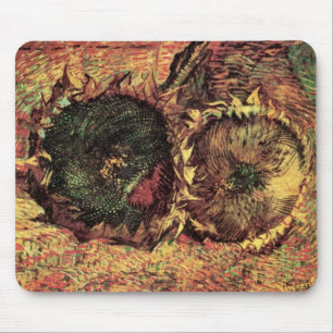 Tapis De Souris Nature morte Deux tournesols coupés par Vincent va