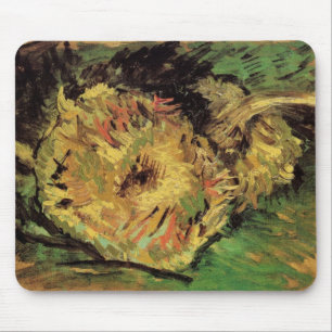 Tapis De Souris Nature morte Deux tournesols coupés par Vincent va