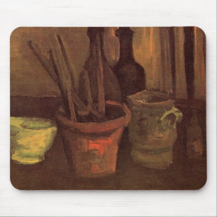 Tapis De Souris Nature morte Pinceaux dans un pot par Vincent van 