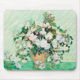 Tapis De Souris Nature morte Roses dans un vase par Vincent van Go